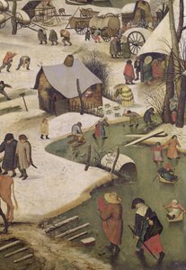 Le recensement à Bethléem, détail des enfants jouant sur la rivière gelée - Pieter Bruegel the Elder